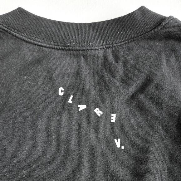 Clare Vivier L'Amour Le Drop Sweatshirt Black Top Clare V Womens Size Large EUC - Picture 10 of 13